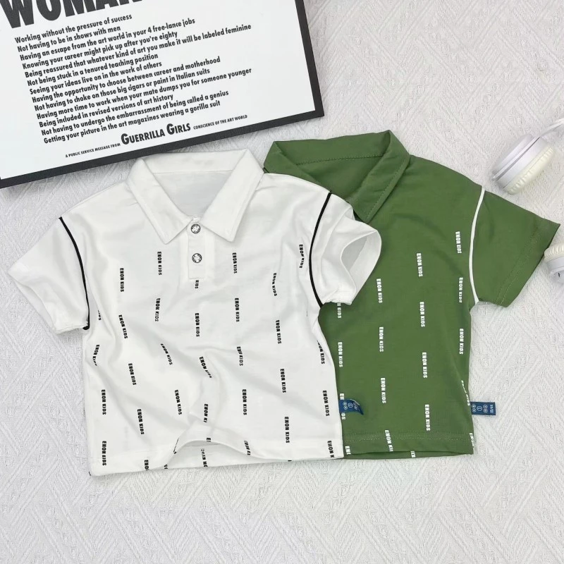 宝宝T恤夏季婴儿polo领短袖男童新款半袖上衣女童衫小童夏装