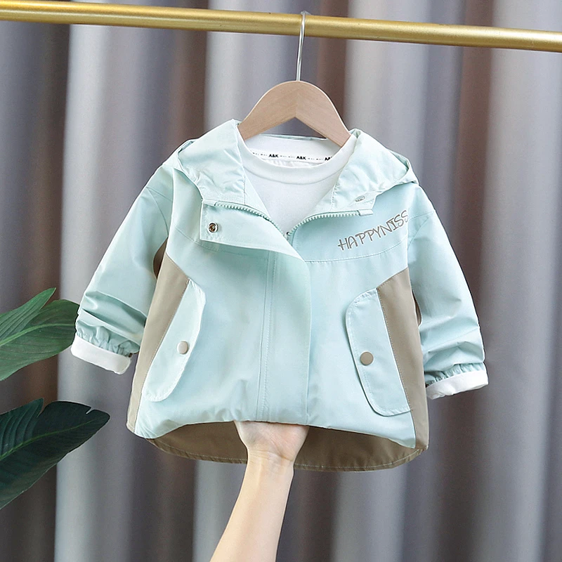 酷童春装工装夹克外套春秋新款男女童韩版宽松休闲连帽夹克上衣潮