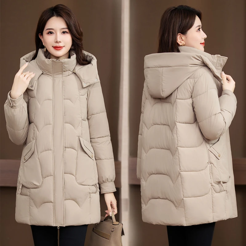 2024冬季爆款棉服中长款韩版显瘦时尚加厚保暖大码新款