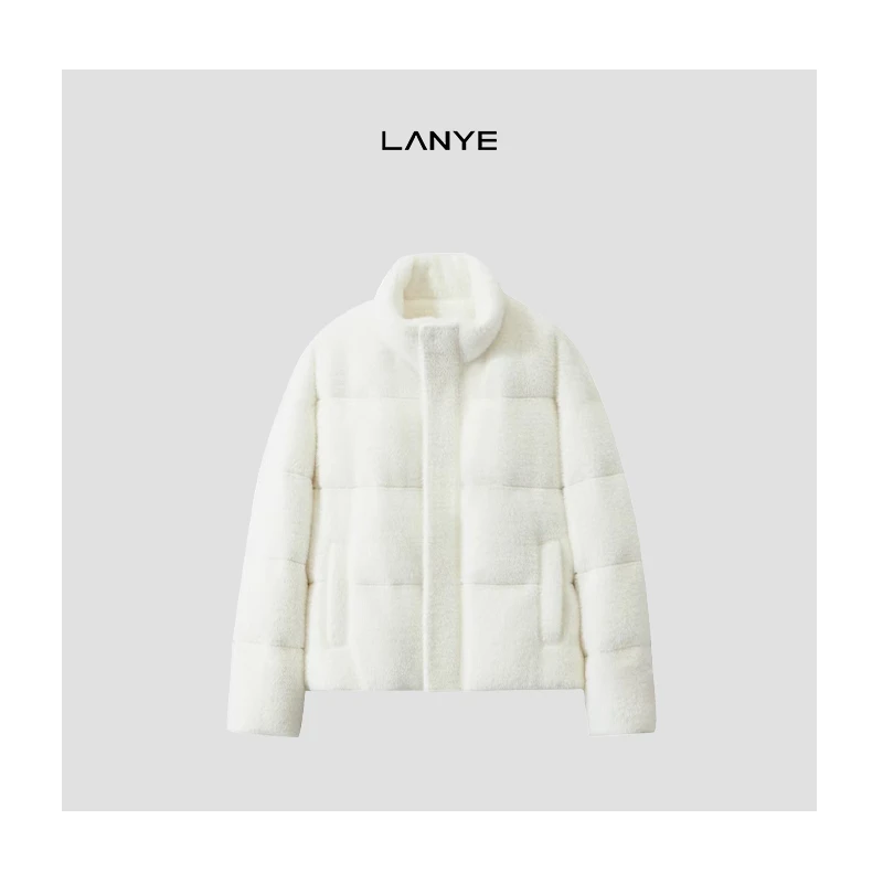 【LANYE LU】2024冬季新款白鸭绒保暖外套短绒羽绒服