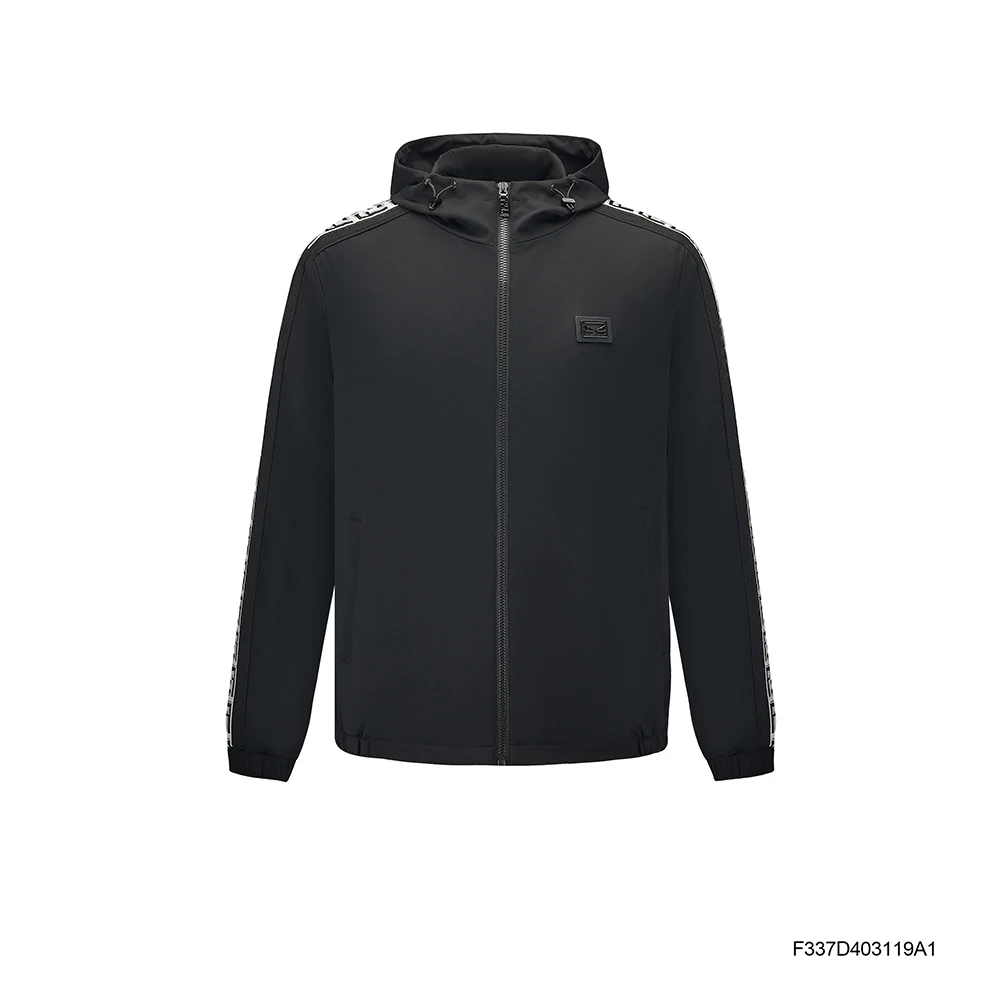 FENDILOR秋冬新款男款经典条纹休闲时尚开衫连帽卫衣F337D403119A