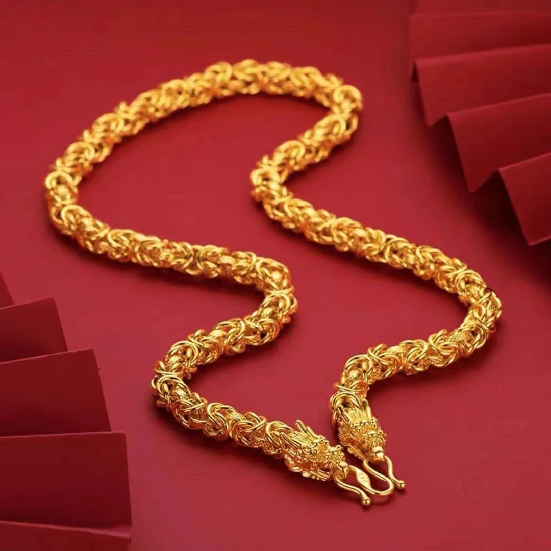 合金{抖音好物}项链 男士霸气亮光龙骨项链