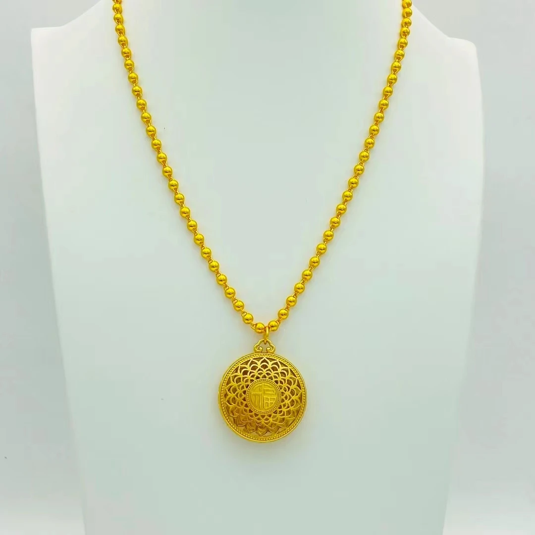 合金卡4圆珠项链配八宝罗盘百搭项链轻奢气质精美