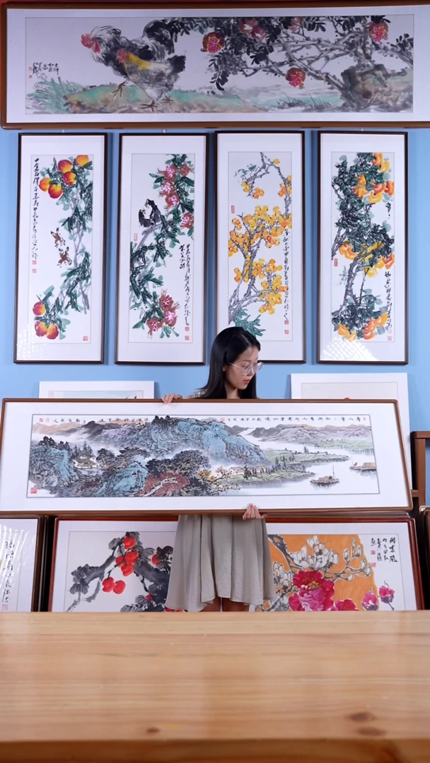 【闪购商品】绘画张现军《青山青青》手绘带框162*47