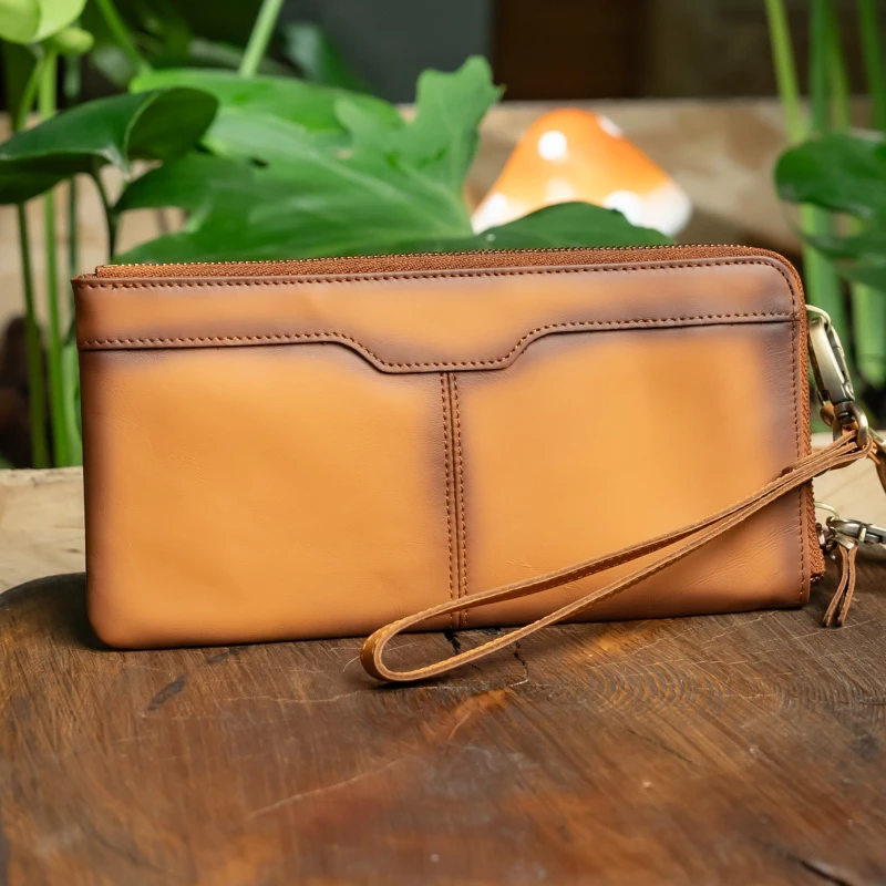 【鹿师傅】头层牛皮手拿包钱包大容量DJ5062