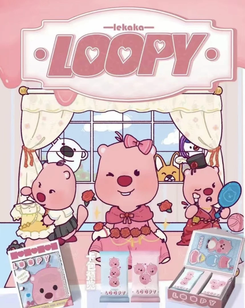 乐咔卡:Loopy女明星 粉色淀粉肠 主题派对系列 收藏盲盒 周边卡牌
