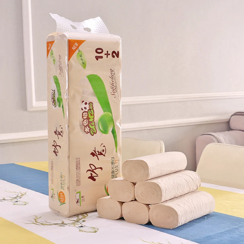 竹意卫生纸卷纸大卷家用纸1050g竹浆本色纸卫生间厕所厕纸卷筒纸