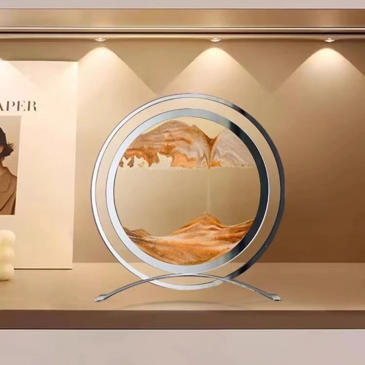 磊鑫达网红动景艺术镜面流沙画高档抽象创意工艺品沙漏礼品摆件