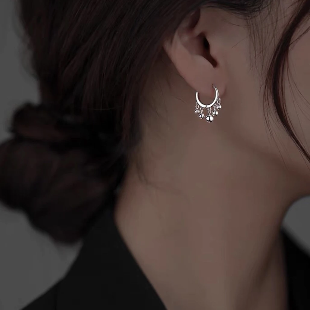 流苏豆豆耳扣女新款潮高级感耳饰个性小众设计感