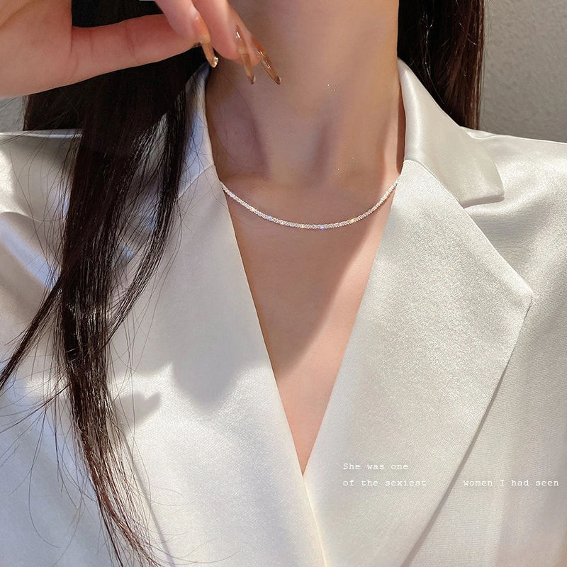 合金项链 ~波光粼粼锁骨链小众满天星细素链简约高级感A23