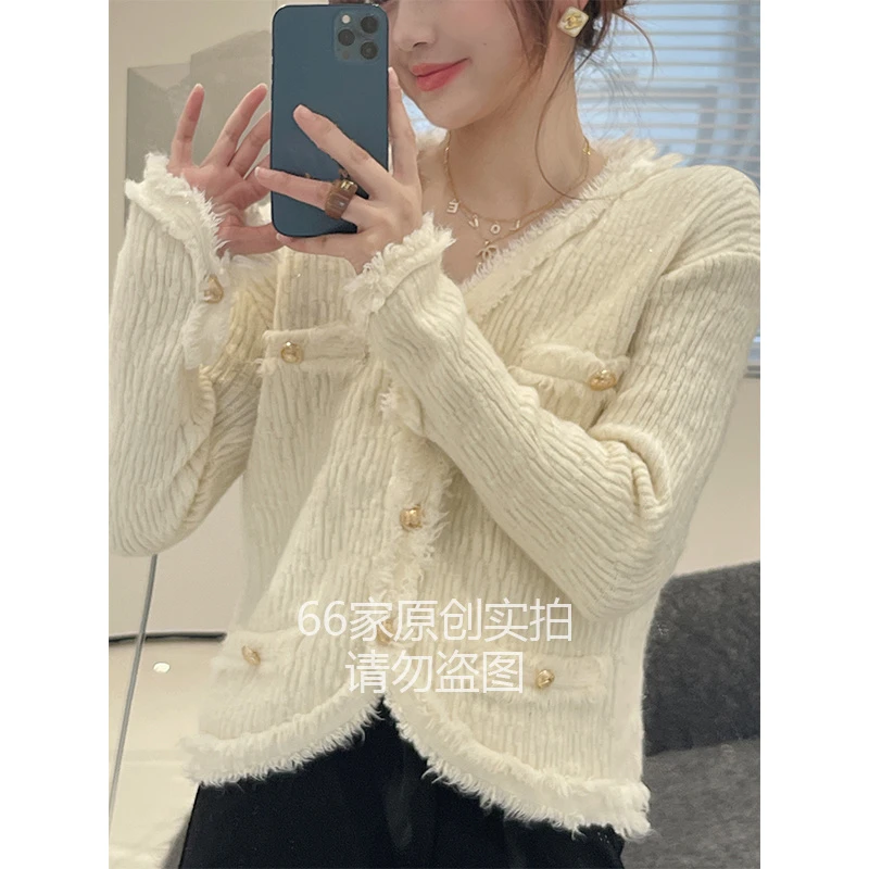 主曼丨毛衣外套女外穿设计感小众小香风温柔针织开衫WT169