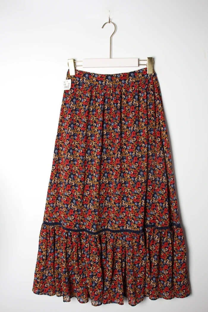 古着1号店 日制小清新百搭纯色刺绣开衫碎花棉麻衬衫