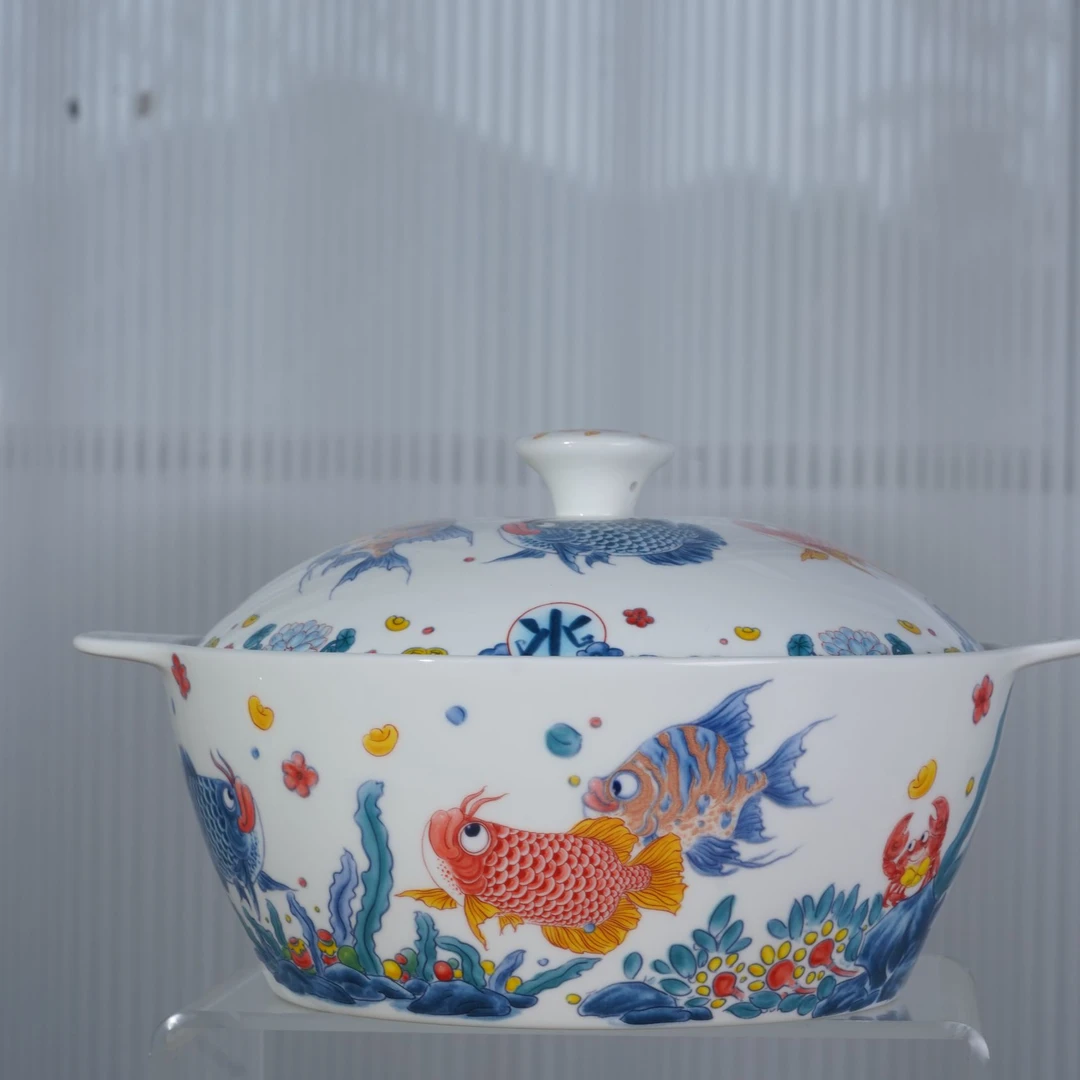 拙明院国风国潮 顺风顺水龙鱼大汤碗