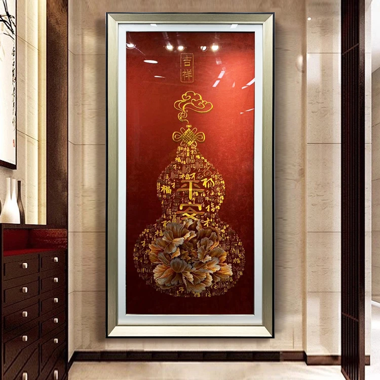 百福平安图织锦绣成品挂画新中式玄关高端刺绣装饰画苏绣立体