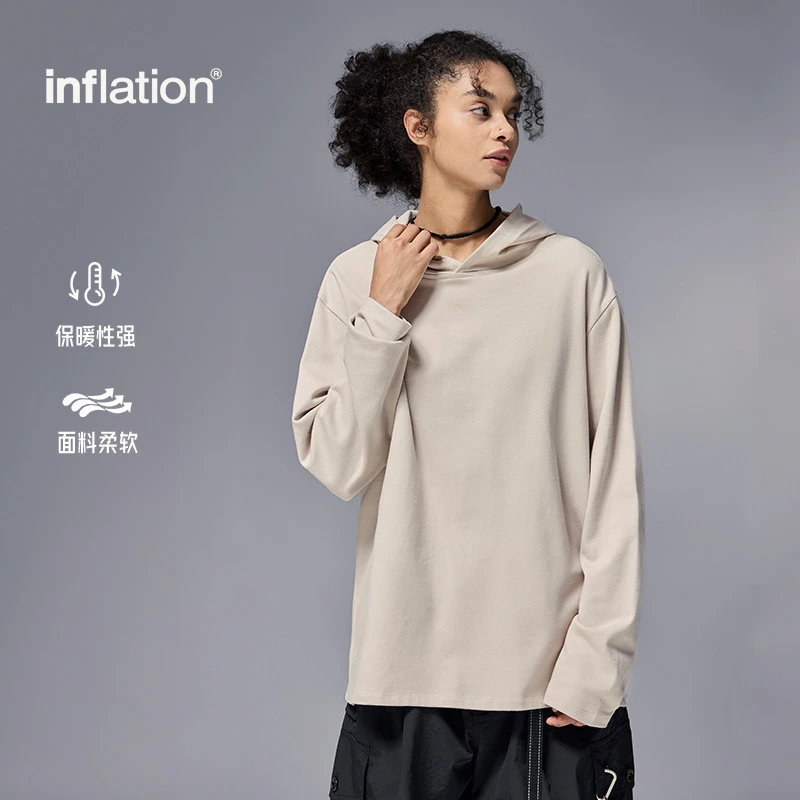 INF|双面绒连帽打底长袖2024秋冬新品轻运动户外潮流长T百搭卫衣