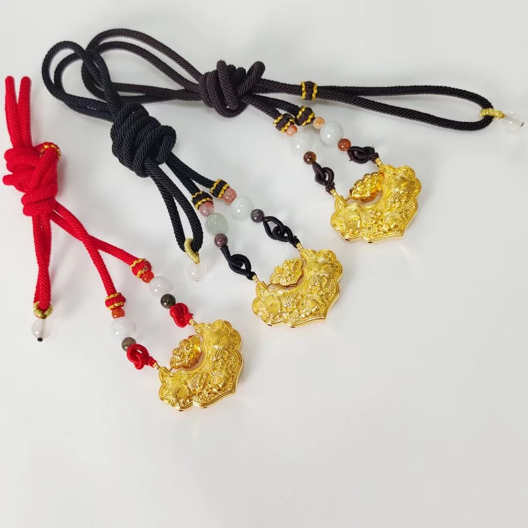 吊坠足银 金包足银富贵吉祥平安锦鲤锁包