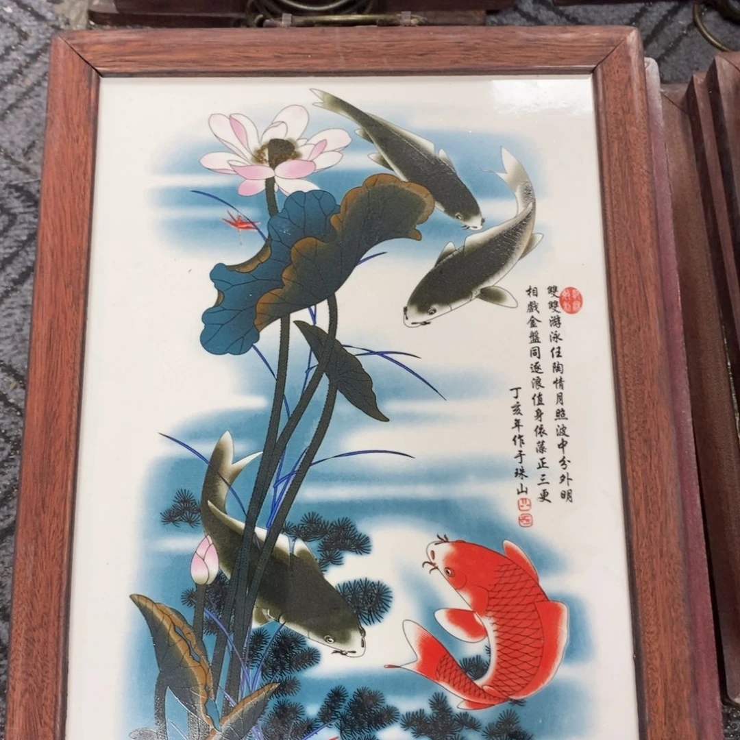 瓷片37*28 景德镇瓷板画柴窑烧制