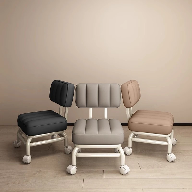 小凳子家用靠背万向轮小凳子现代简约沙发凳美缝带娃神器滑轮矮凳