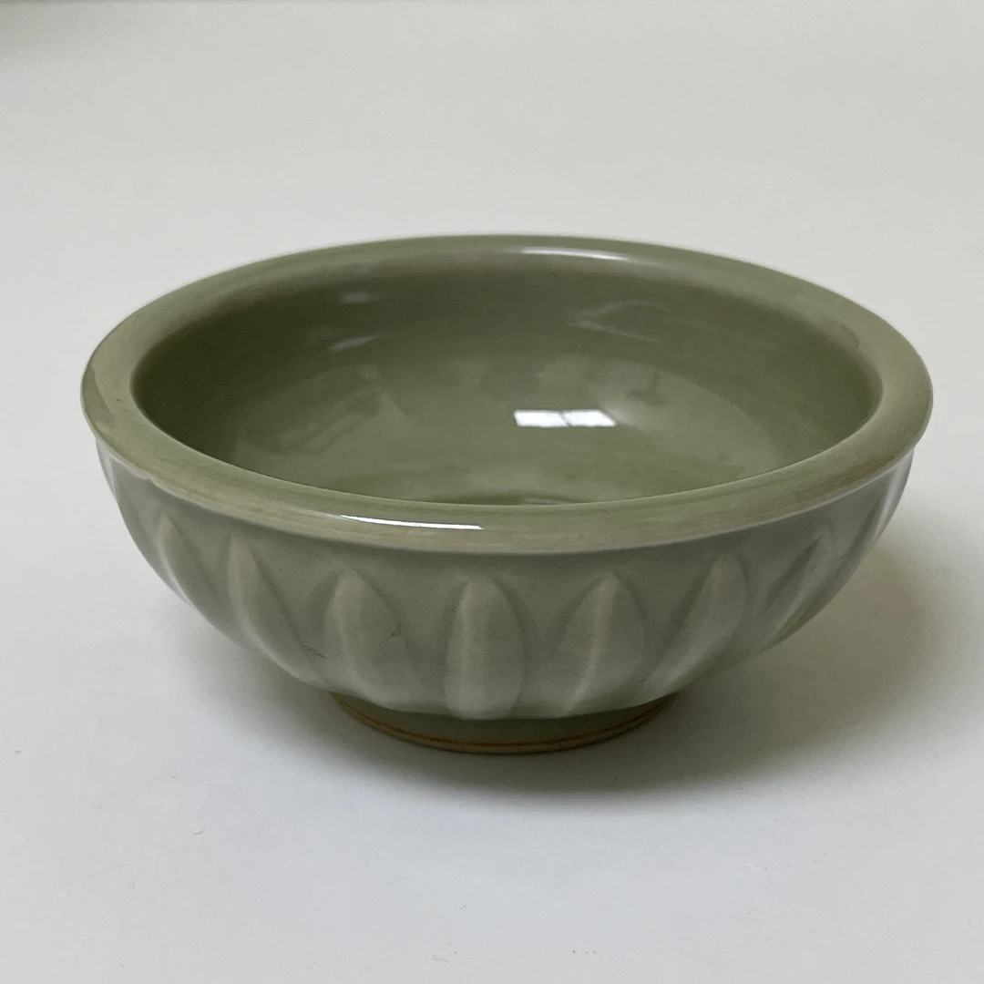 青瓷越窑陶瓷绿色翠绿手工杯莲瓣主人杯品茗杯茶碗功夫茶杯莲花杯