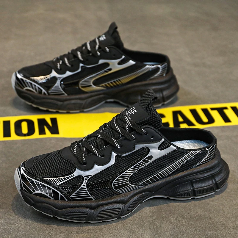 回力适用男鞋夏季透气网面防臭青少年运动休闲无后跟老爹网鞋增高