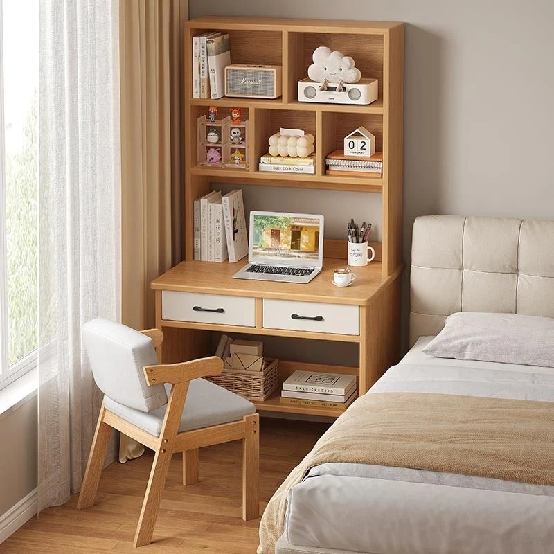 书桌书架一体书柜桌子家用学生学习写字台卧室小户型电脑桌