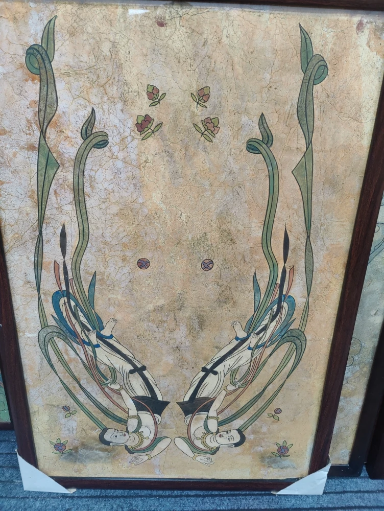 敦煌壁画墙皮画95✘65厘米