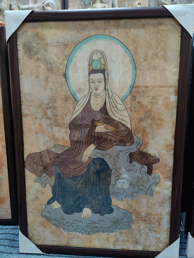 敦煌壁画墙皮画95✘65厘米