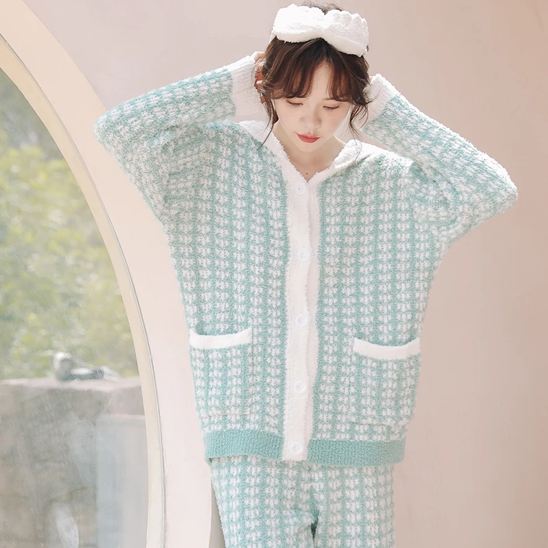 米度丽【11-4月 半边绒】孕妇月子服哺乳家居服开衫套装CJ90161