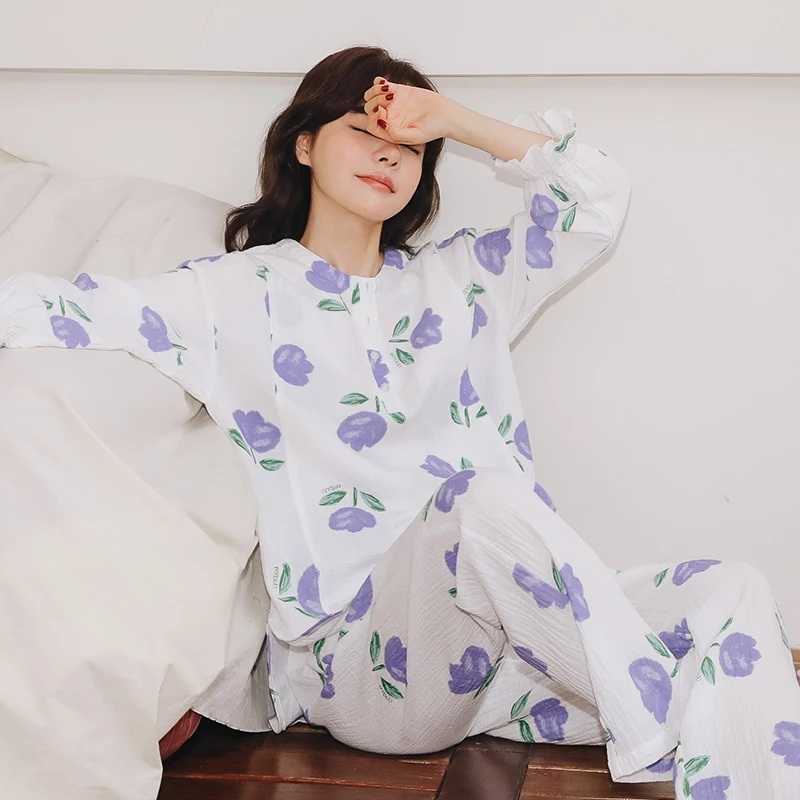 米度丽【秋季 纯棉】月子服哺乳薄款孕妇装家居服产后套装CJ90321