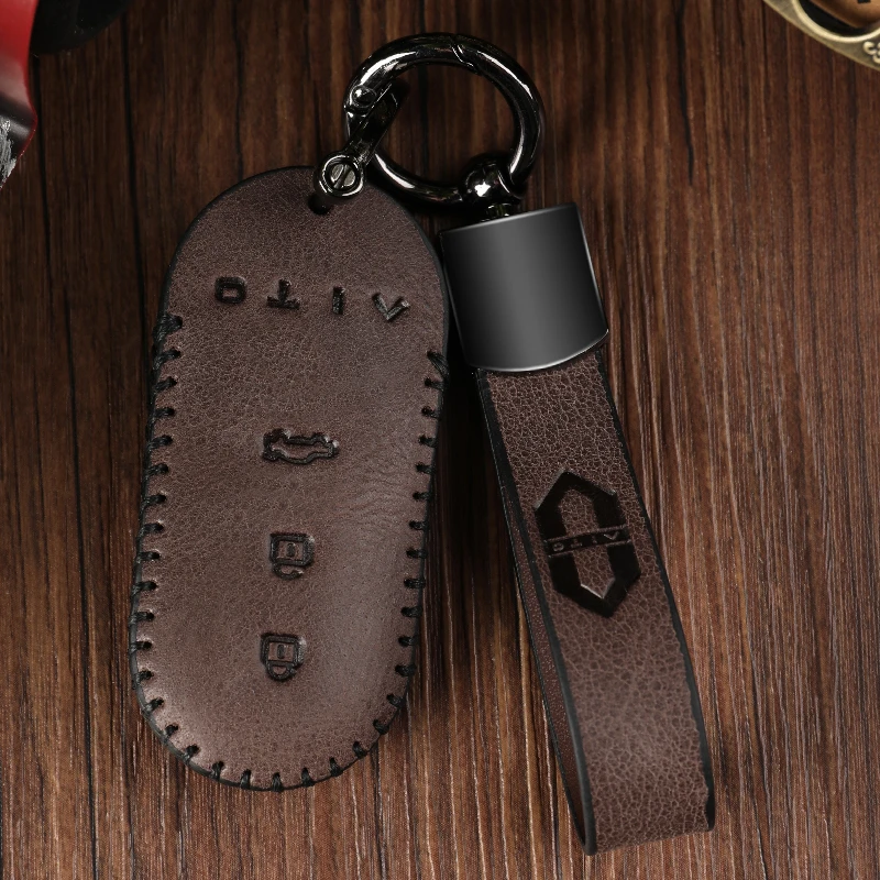 华为问界M5M7真皮钥匙保护套汽车钥匙套头层牛皮手工制作专车专用