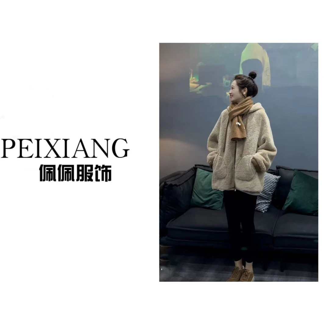 佩佩PA【福福款只出不进】焦糖毛毛连帽外套 Y11948 5115107 仙8