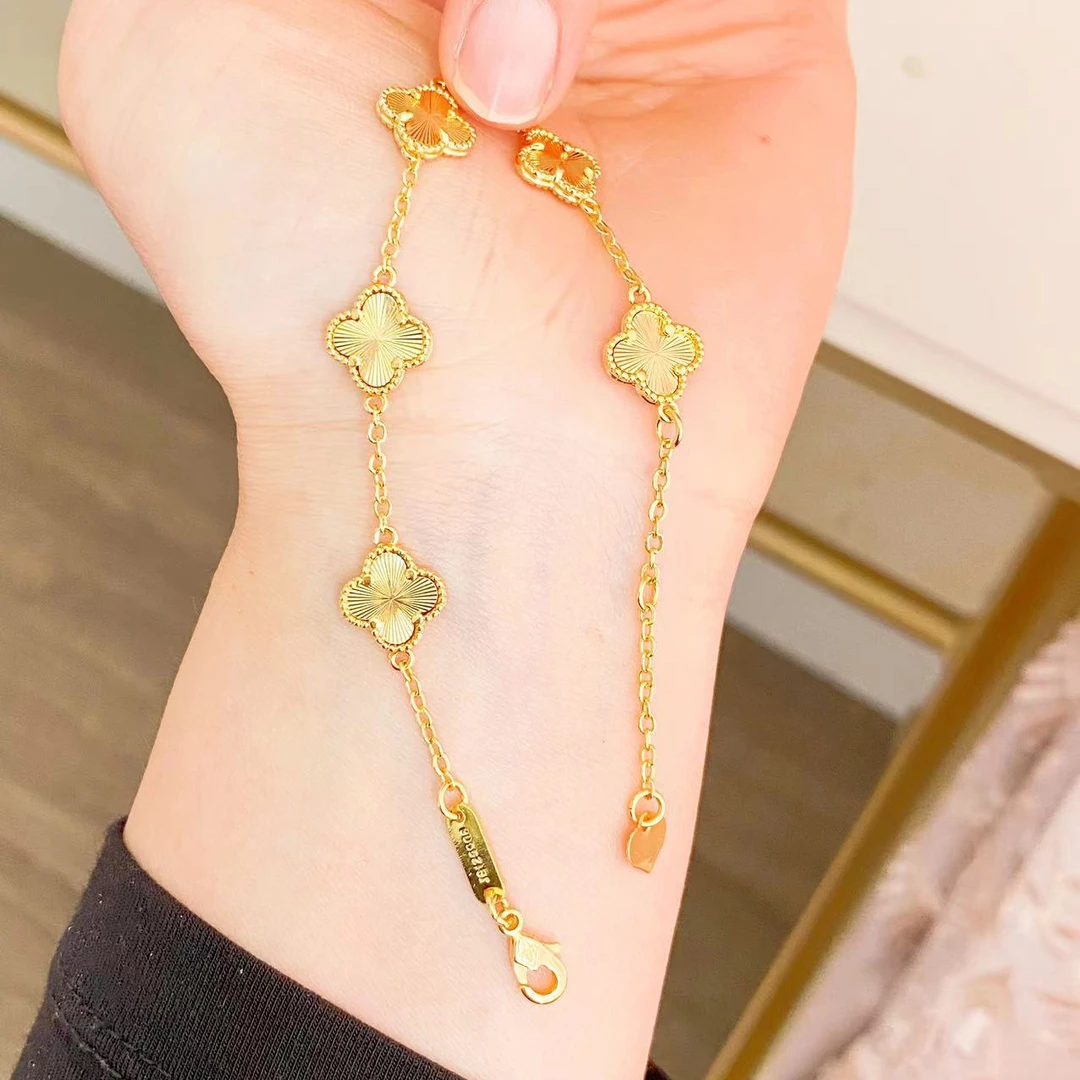 铜合金手链 时尚百搭四叶草手链