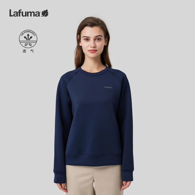 LAFUMA乐飞叶户外时尚吸湿透气空气层卫衣女圆领上衣LFTS3CW20