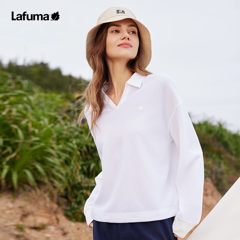 LAFUMA乐飞叶户外翻领时尚卫衣女士休闲宽松打底上衣LFTS4AW61