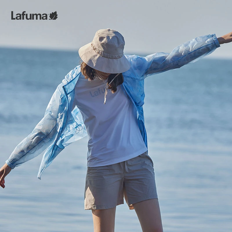 LAFUMA乐飞叶户外中长款时尚轻量夹克女士印花风衣外套LFJA4BP25