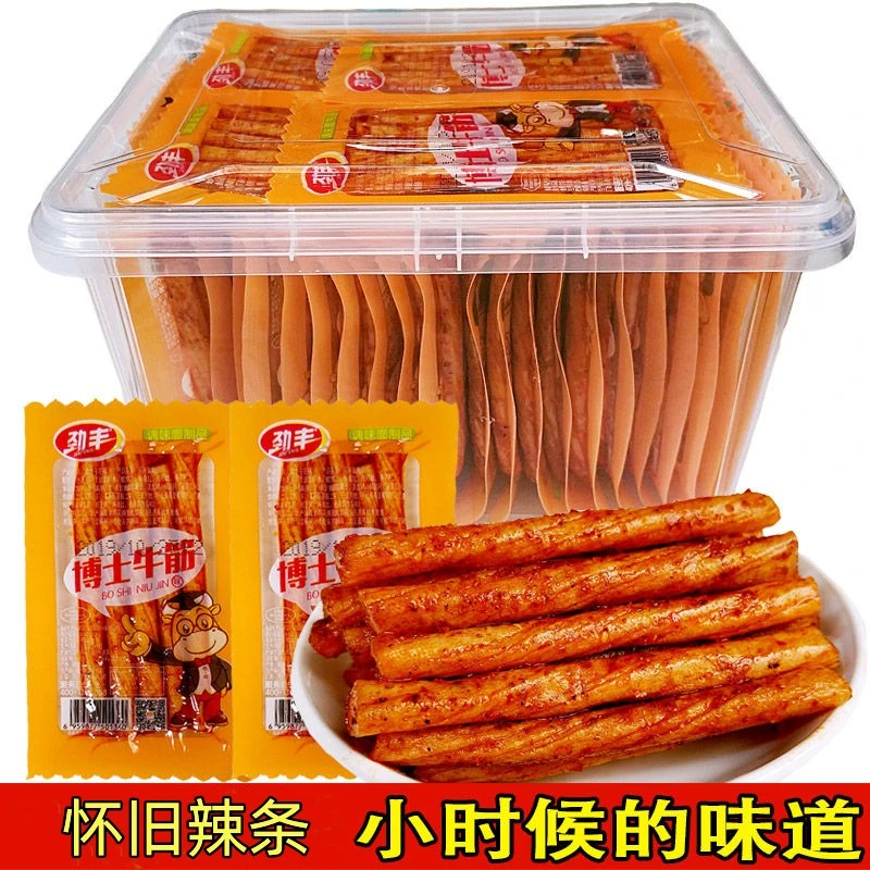 劲丰博士牛筋辣条辣片小吃儿时怀旧麻辣小零食休