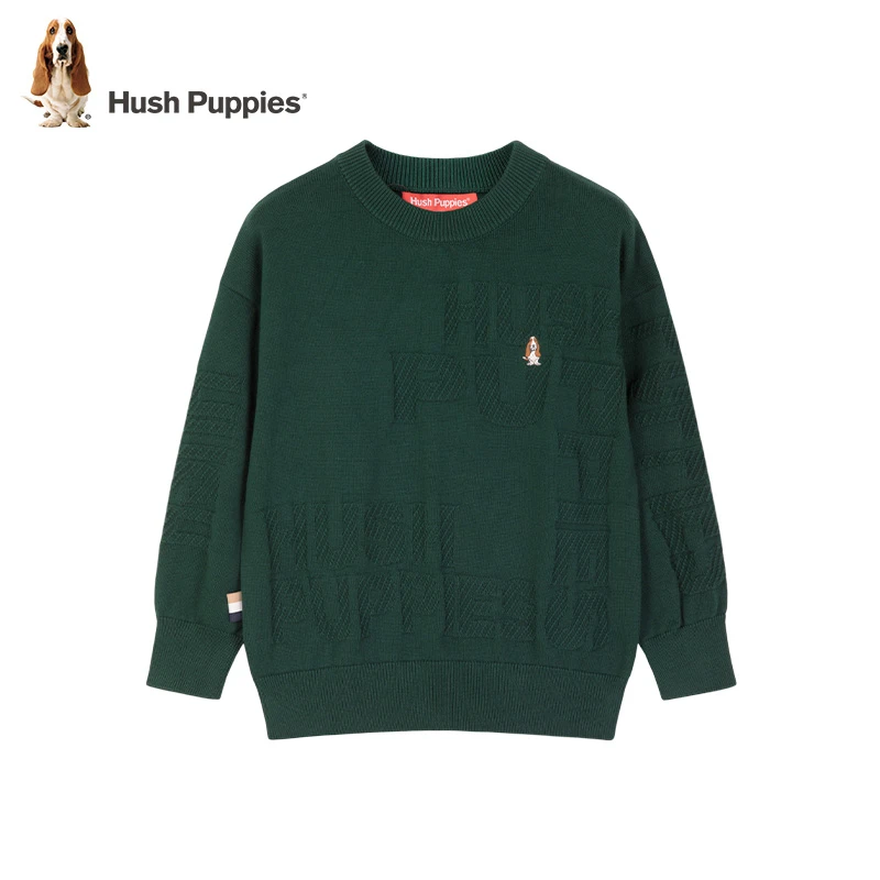 暇步士童装男童拜年服秋季款时尚针织纯色休闲套头圆领线衣