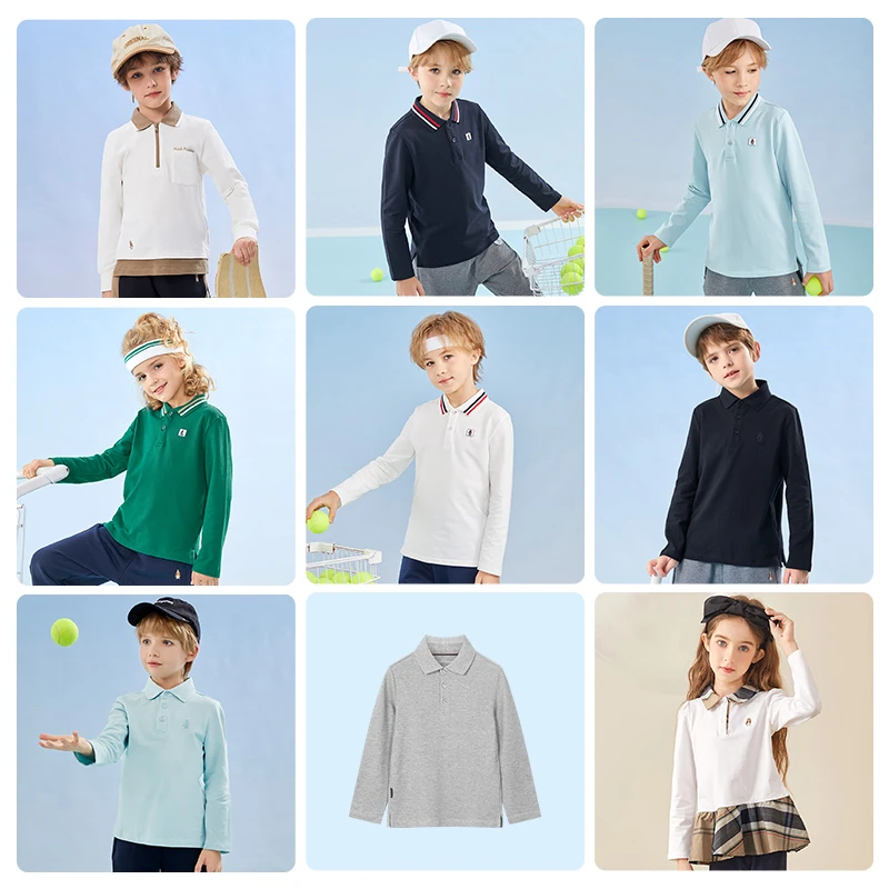 《POLO衫合集》暇步士童装秋季儿童POLO衫长袖百搭时尚休闲
