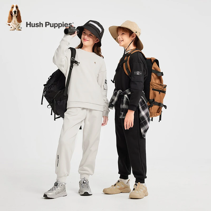 【加绒套装】暇步士童装儿童套装秋冬新款保暖圆领衫运动套装