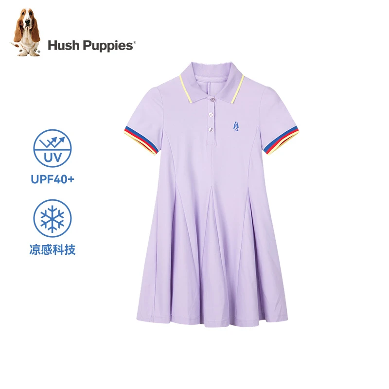 【凉感防晒】暇步士童装女童夏季新款清爽时尚休闲翻领polo连衣裙
