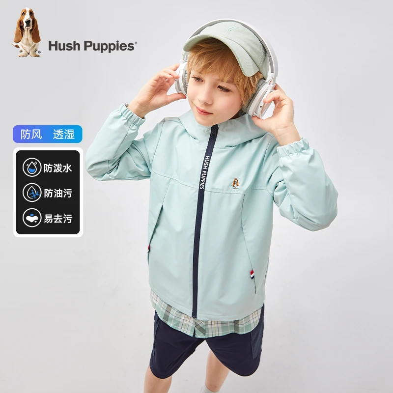 【三防透湿】暇步士童装2024春季新款时尚中长款户外防风薄外套