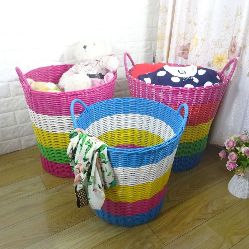 脏衣服收纳筐大号防水洗衣篮塑料编织脏衣篓儿童玩具储物篮脏衣篮