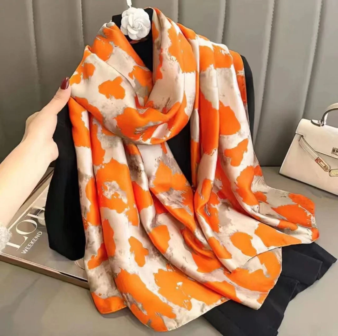 【枫林晚】丽锦缎围巾丝巾女款爆款2023新款中老年丝巾直播