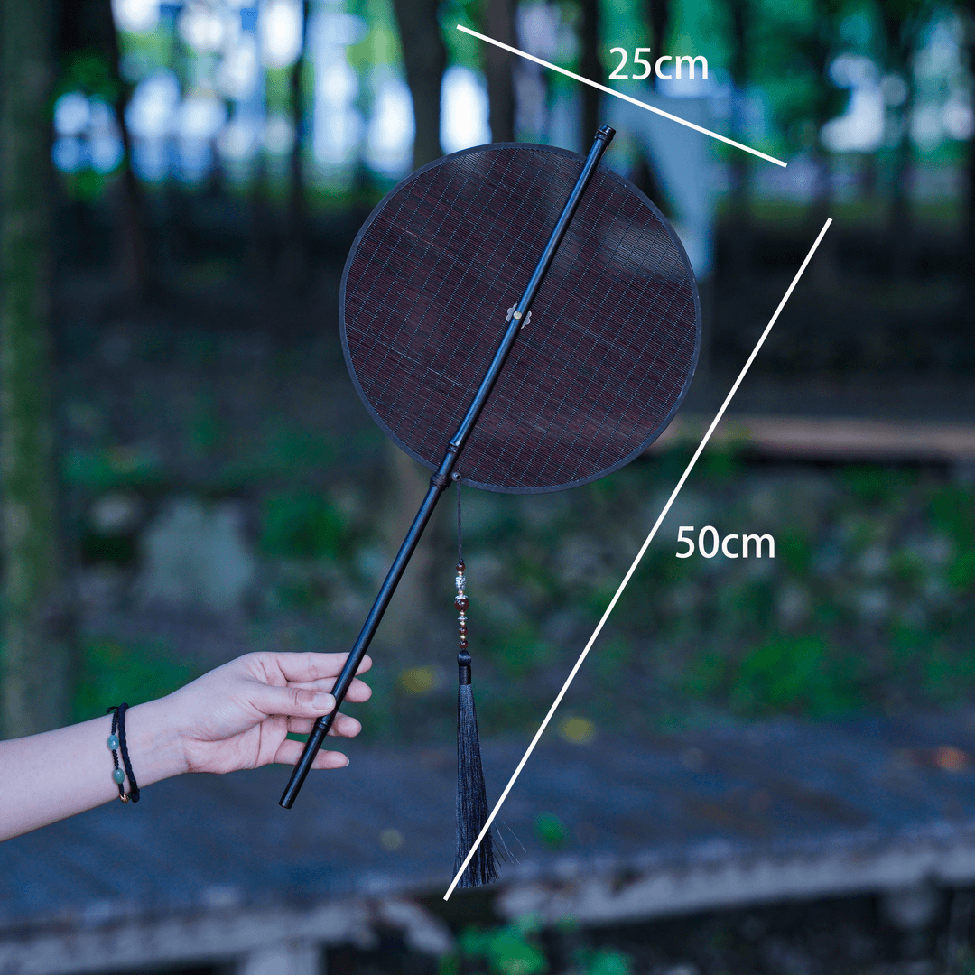 【大如烟】仿宋原竹扇细竹丝全竹腰扇可旋转卷曲折叠云卷云舒古扇风