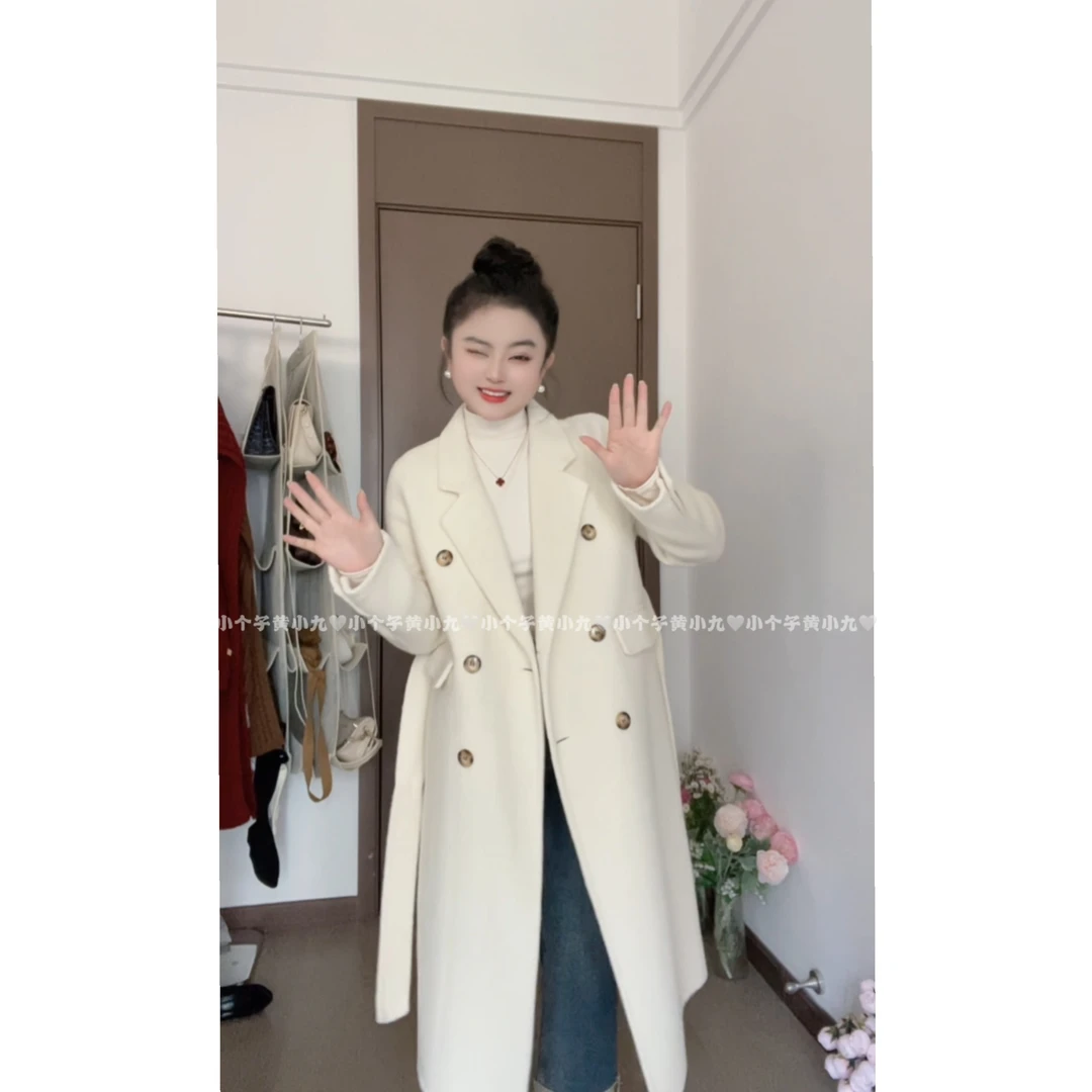 【黄小九】小个子时尚修身羊毛大衣秋冬气质呢子外套YR-023