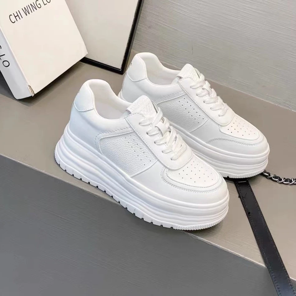 CL8923  白色   春夏季时尚软底百搭圆头浅口系带女小白鞋