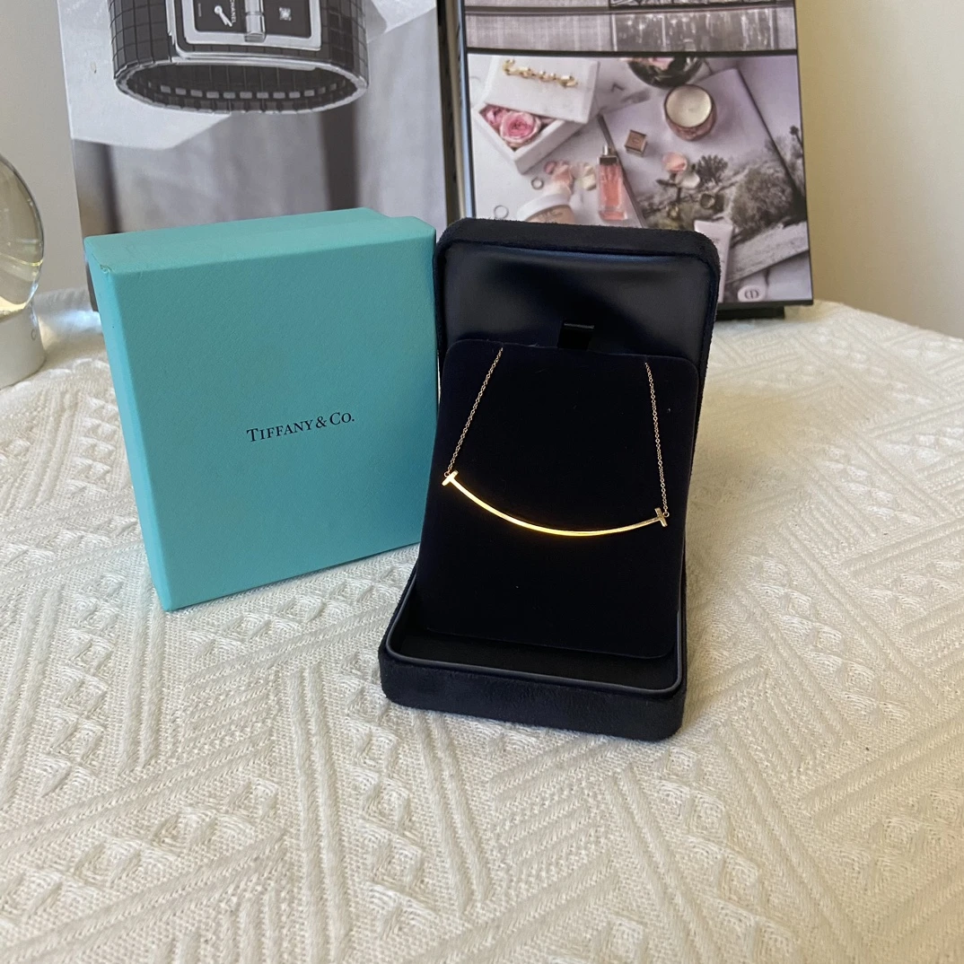 未使用 Tiffany & Co./蒂芙尼 双T系列Smile微笑脸大号项链