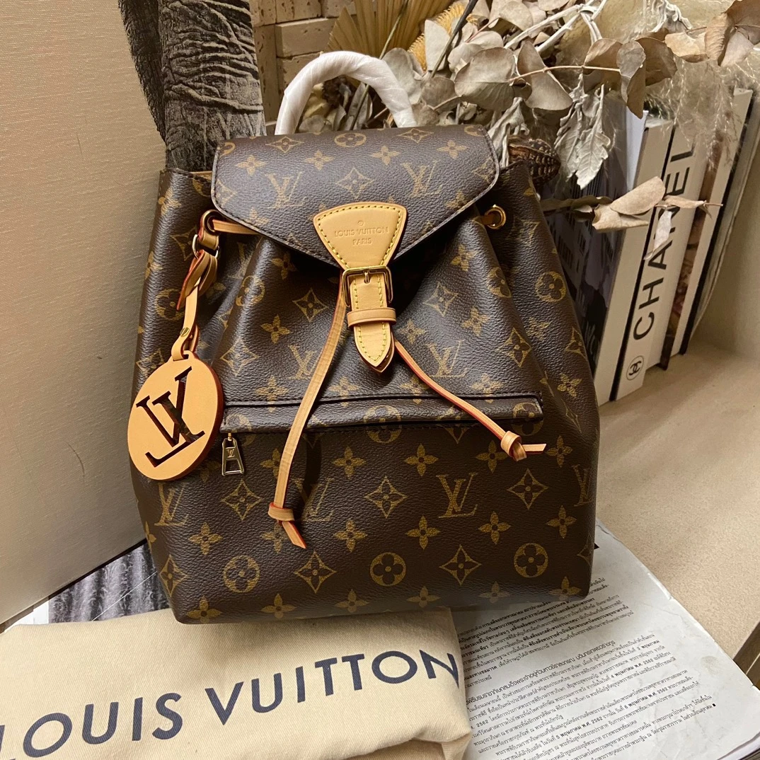 全新未使用 LouisVuitton/路易威登 montsouris老花双肩包 小号