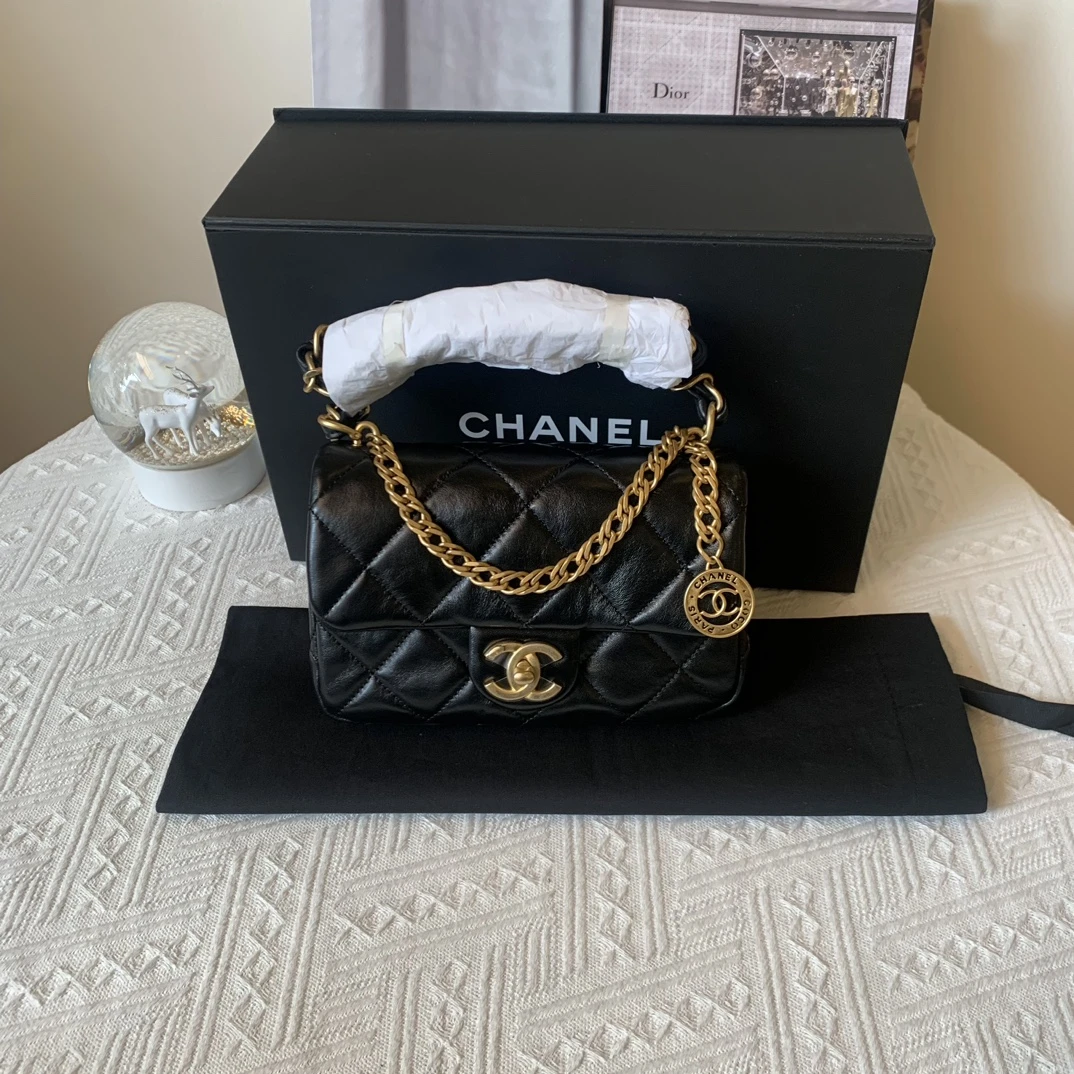 99新 Chanel/香奈儿 23s金币cf mini小号芯片款