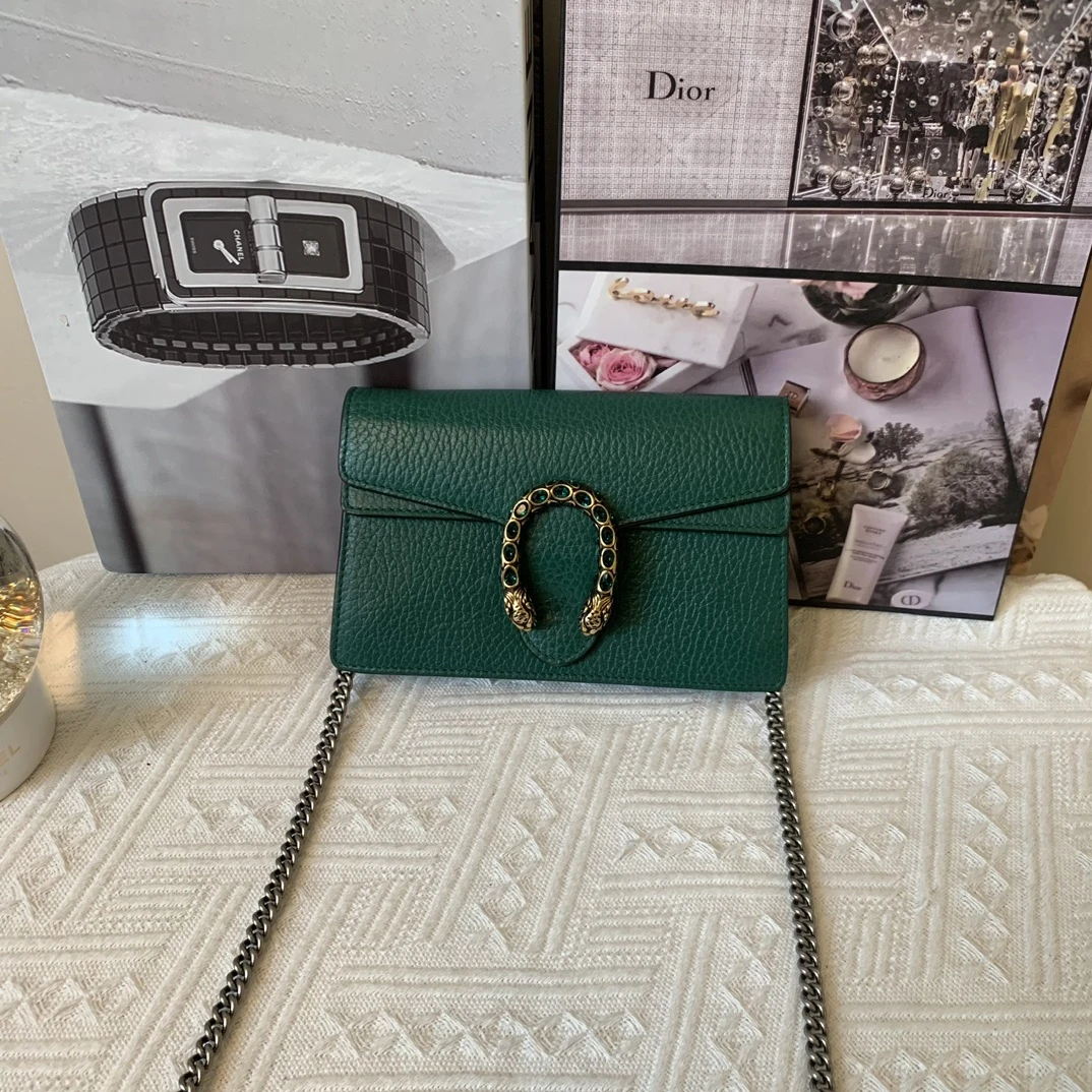 99新 GUCCI/古驰 绿色 钻扣 mini酒神